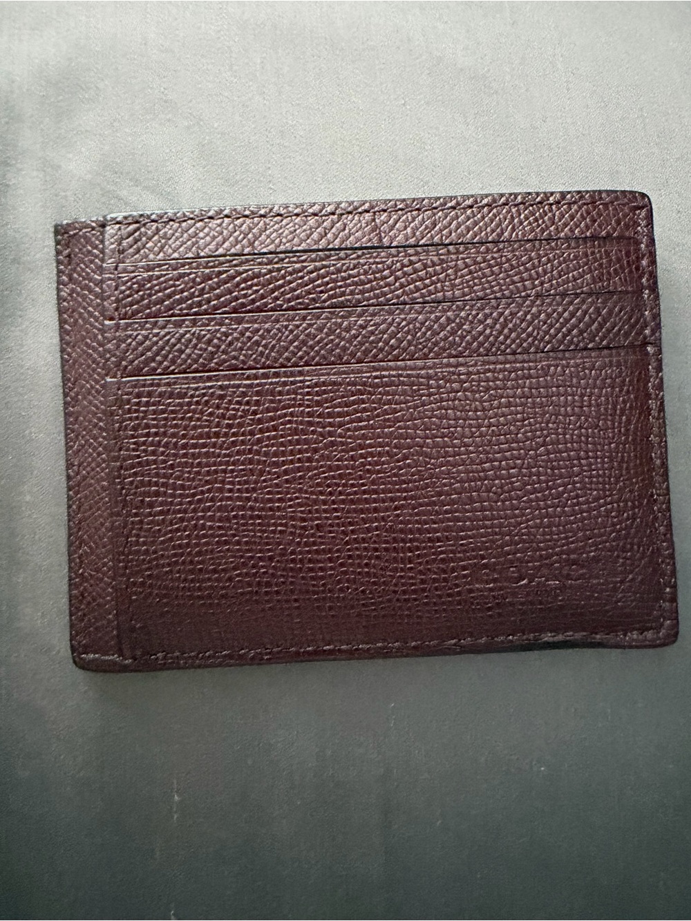 Coach Men's Pebbled Leather Card Holder - Dark Brown